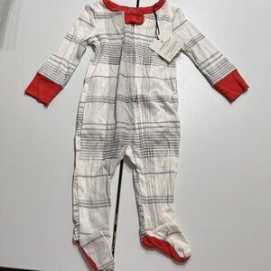 Hearth & Hand With Magnolia 3-6m Plaid Footsie One Piece White Red